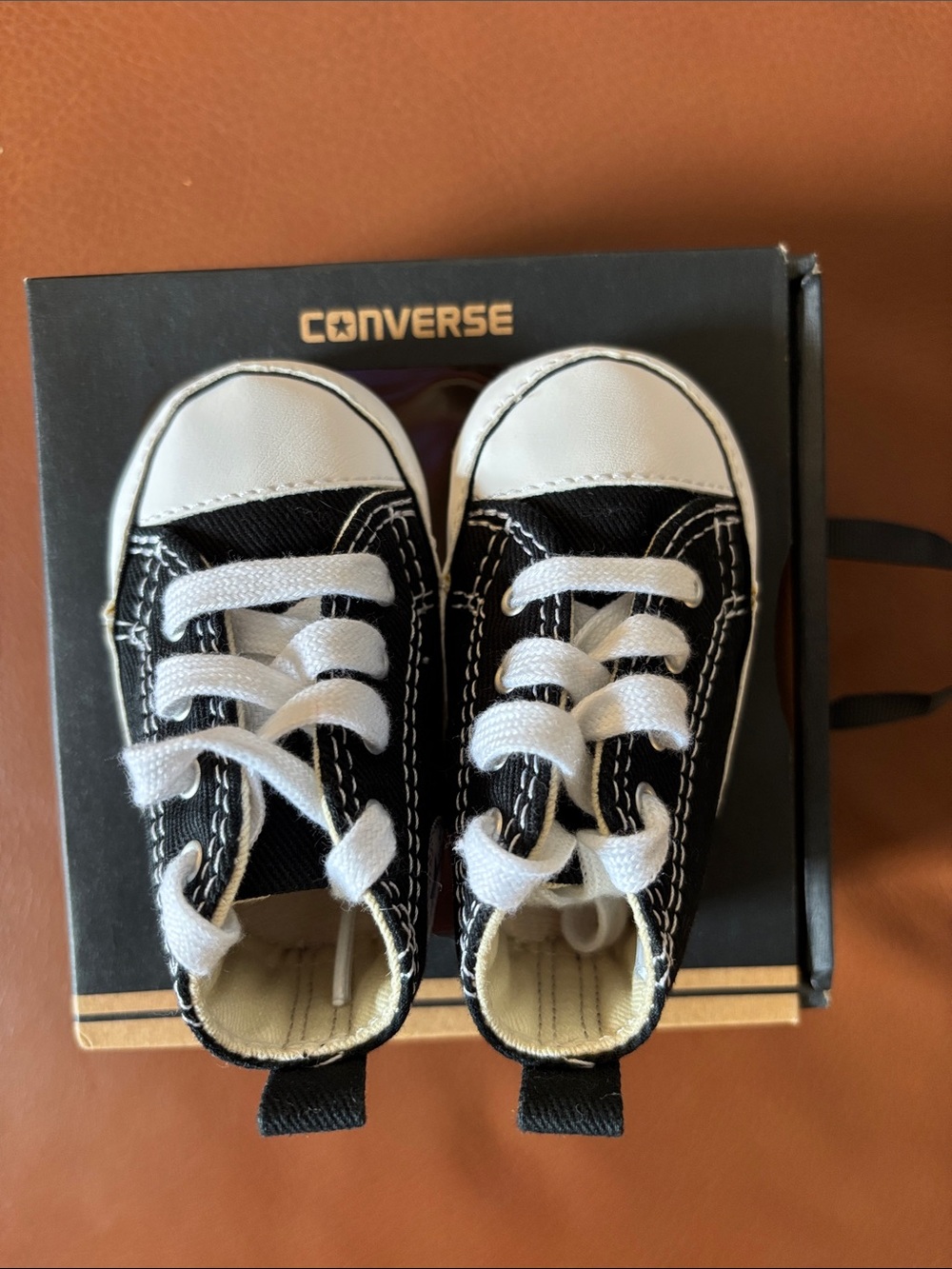 CONVERSE Black Hightop Crib Shoes